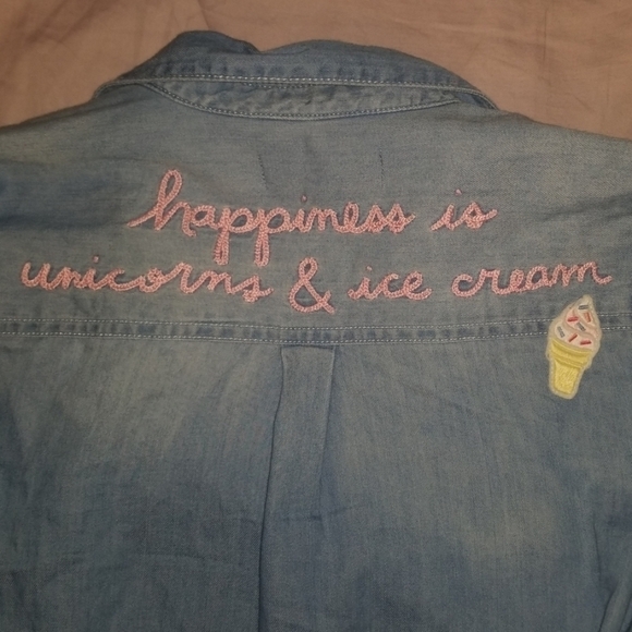 Abercrombie Kids Unicorn button up size 11/12 - Picture 1 of 4